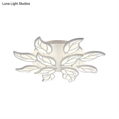Lámpara de techo empotrada DecorBites™ Contemporary Leaf de acrílico - Luz LED en blanco/cálido/natural (6/9/12 luces)