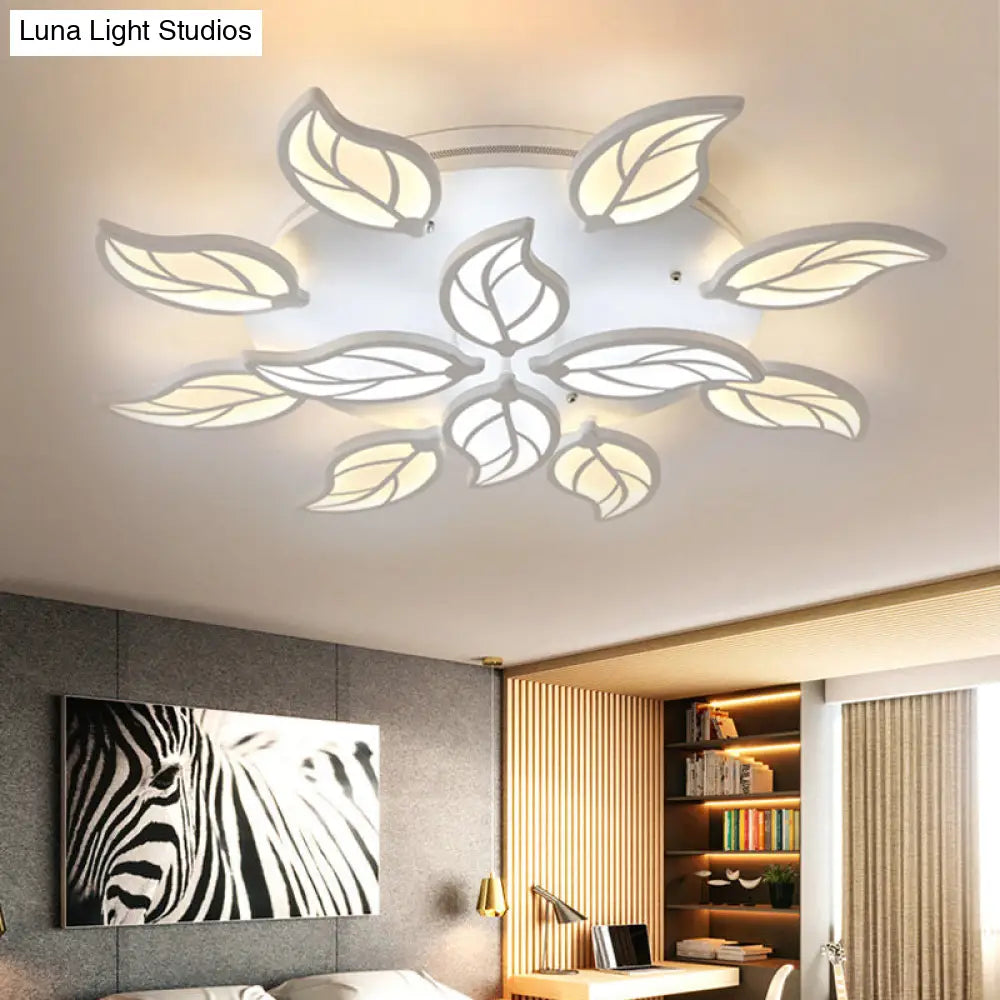 Lámpara de techo empotrada DecorBites™ Contemporary Leaf de acrílico - Luz LED en blanco/cálido/natural (6/9/12 luces)