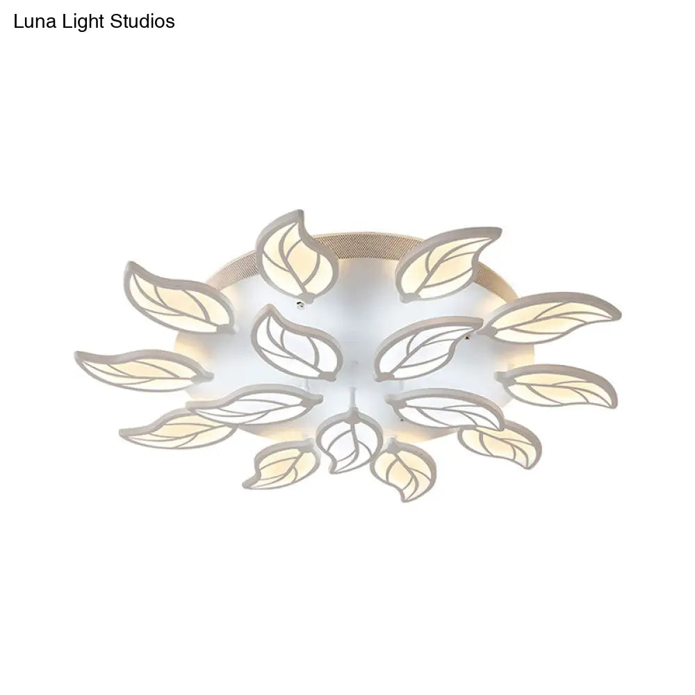 Lámpara de techo empotrada DecorBites™ Contemporary Leaf de acrílico - Luz LED en blanco/cálido/natural (6/9/12 luces)