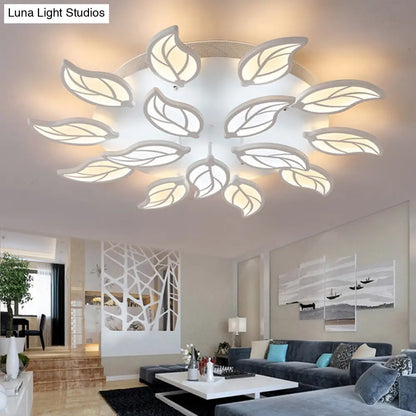 Lámpara de techo empotrada DecorBites™ Contemporary Leaf de acrílico - Luz LED en blanco/cálido/natural (6/9/12 luces)