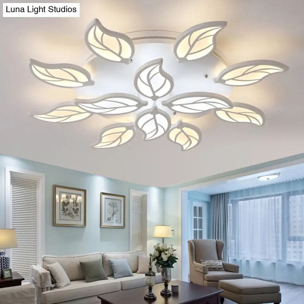 Lámpara de techo empotrada DecorBites™ Contemporary Leaf de acrílico - Luz LED en blanco/cálido/natural (6/9/12 luces)