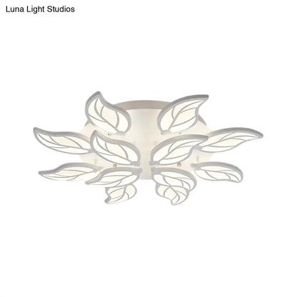 Lámpara de techo empotrada DecorBites™ Contemporary Leaf de acrílico - Luz LED en blanco/cálido/natural (6/9/12 luces)