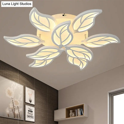 Lámpara de techo empotrada DecorBites™ Contemporary Leaf de acrílico - Luz LED en blanco/cálido/natural (6/9/12 luces)