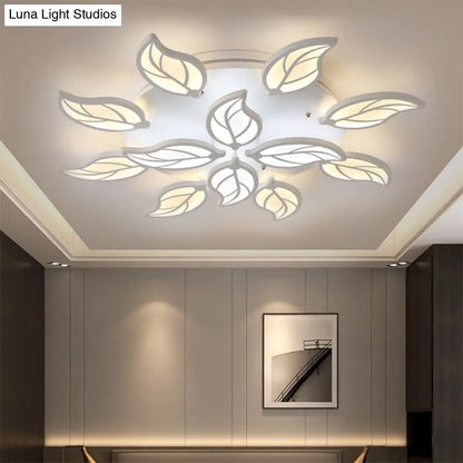 Lámpara de techo empotrada DecorBites™ Contemporary Leaf de acrílico - Luz LED en blanco/cálido/natural (6/9/12 luces)