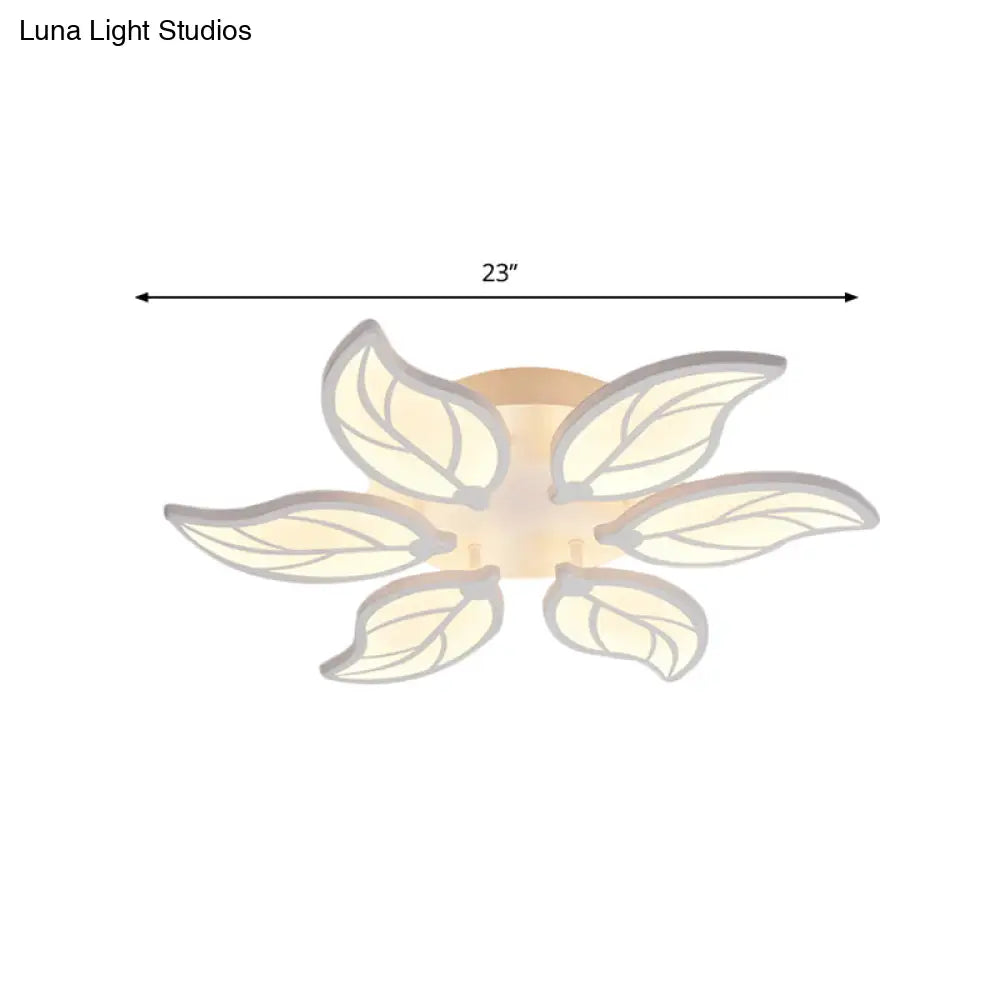 Lámpara de techo empotrada DecorBites™ Contemporary Leaf de acrílico - Luz LED en blanco/cálido/natural (6/9/12 luces)