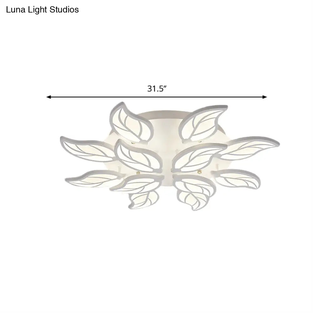 Lámpara de techo empotrada DecorBites™ Contemporary Leaf de acrílico - Luz LED en blanco/cálido/natural (6/9/12 luces)
