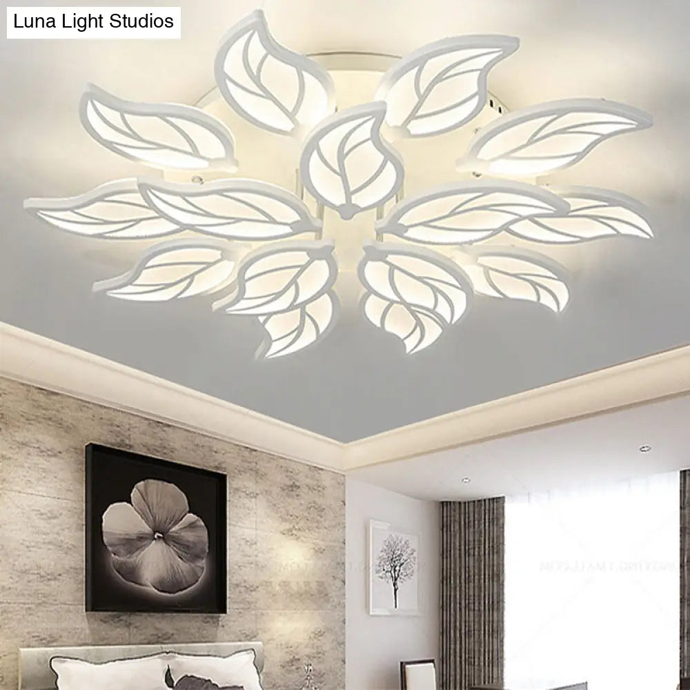 Lámpara de techo empotrada DecorBites™ Contemporary Leaf de acrílico - Luz LED en blanco/cálido/natural (6/9/12 luces)