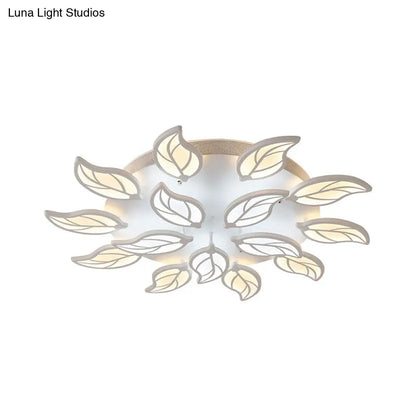 Lámpara de techo empotrada DecorBites™ Contemporary Leaf de acrílico - Luz LED en blanco/cálido/natural (6/9/12 luces)