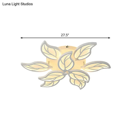 Lámpara de techo empotrada DecorBites™ Contemporary Leaf de acrílico - Luz LED en blanco/cálido/natural (6/9/12 luces)