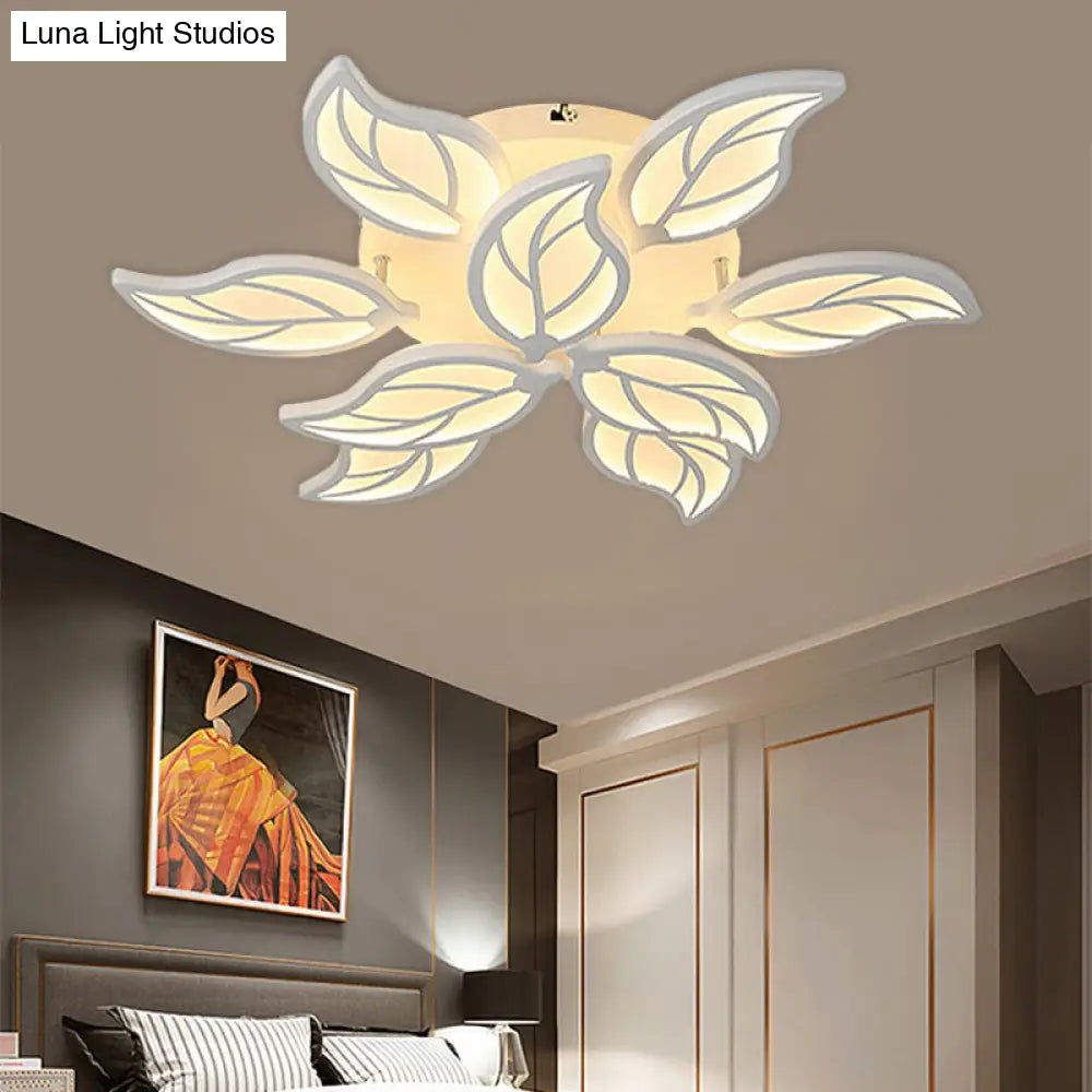 Lámpara de techo empotrada DecorBites™ Contemporary Leaf de acrílico - Luz LED en blanco/cálido/natural (6/9/12 luces)