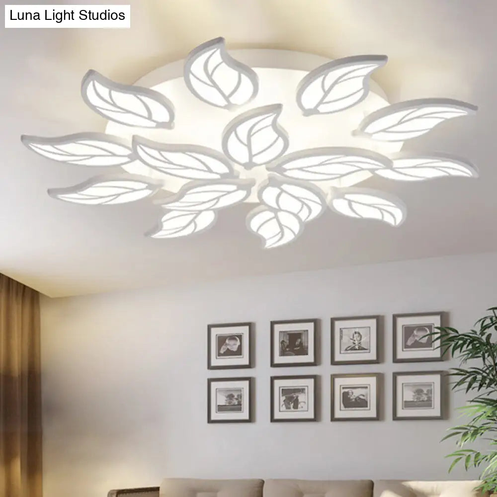 Lámpara de techo empotrada DecorBites™ Contemporary Leaf de acrílico - Luz LED en blanco/cálido/natural (6/9/12 luces)