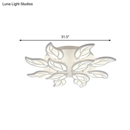 Lámpara de techo empotrada DecorBites™ Contemporary Leaf de acrílico - Luz LED en blanco/cálido/natural (6/9/12 luces)