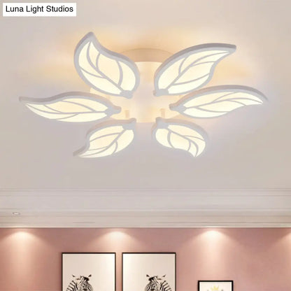 Lámpara de techo empotrada DecorBites™ Contemporary Leaf de acrílico - Luz LED en blanco/cálido/natural (6/9/12 luces)