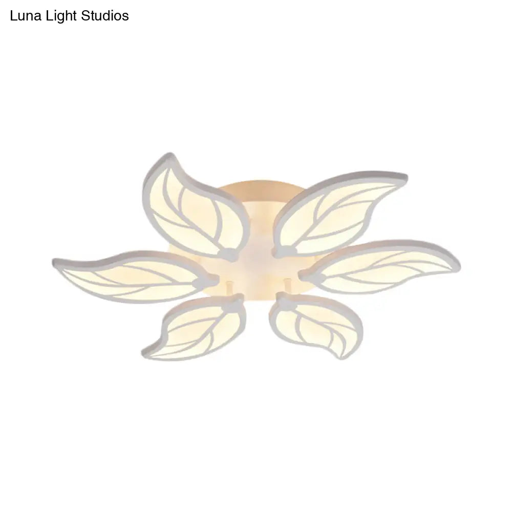 Lámpara de techo empotrada DecorBites™ Contemporary Leaf de acrílico - Luz LED en blanco/cálido/natural (6/9/12 luces)