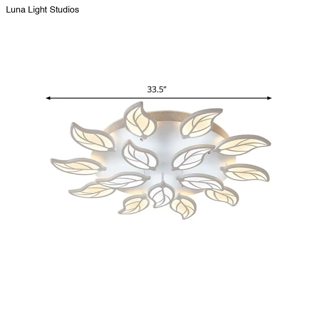 Lámpara de techo empotrada DecorBites™ Contemporary Leaf de acrílico - Luz LED en blanco/cálido/natural (6/9/12 luces)