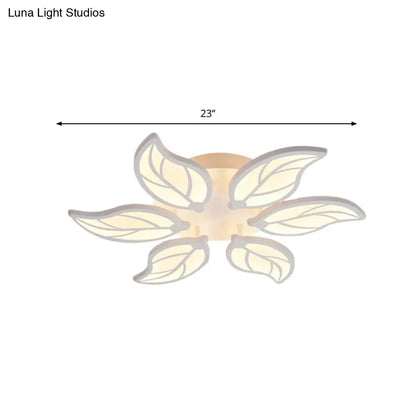 Lámpara de techo empotrada DecorBites™ Contemporary Leaf de acrílico - Luz LED en blanco/cálido/natural (6/9/12 luces)