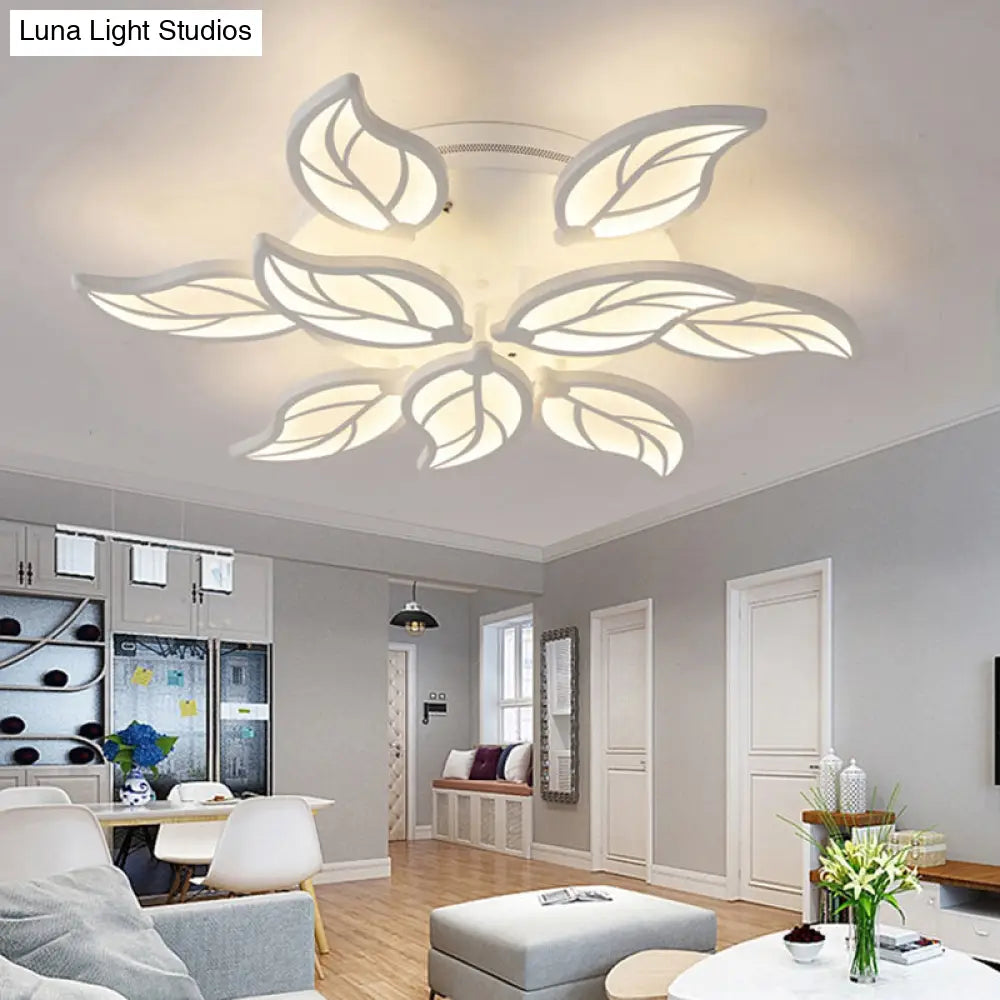 Lámpara de techo empotrada DecorBites™ Contemporary Leaf de acrílico - Luz LED en blanco/cálido/natural (6/9/12 luces)