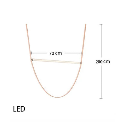Contemporary Leather Belt Dimmable LED Pendant Light
