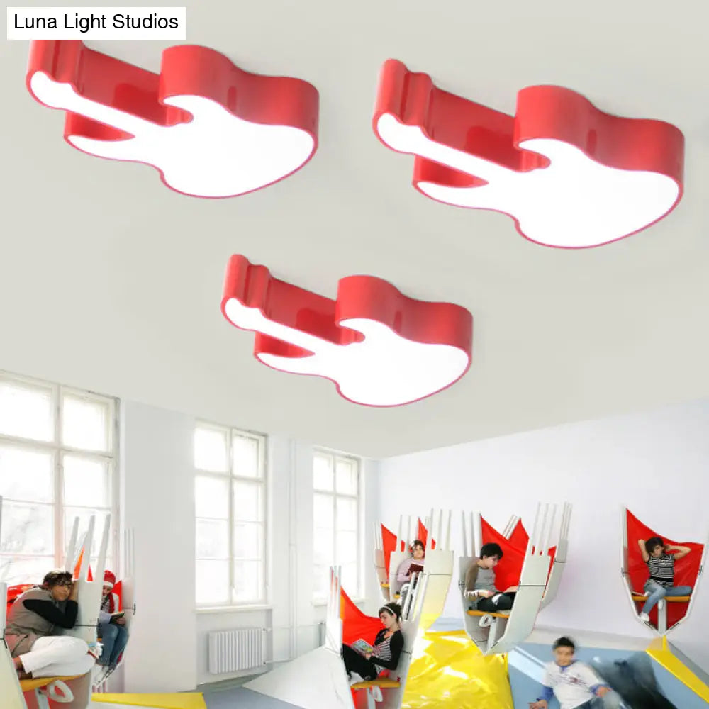 DecorBites™ DecorBites™ Contemporary LED Acrylic Ceiling Lamp in Red/Orange for Kindergarten - Warm/White Light
