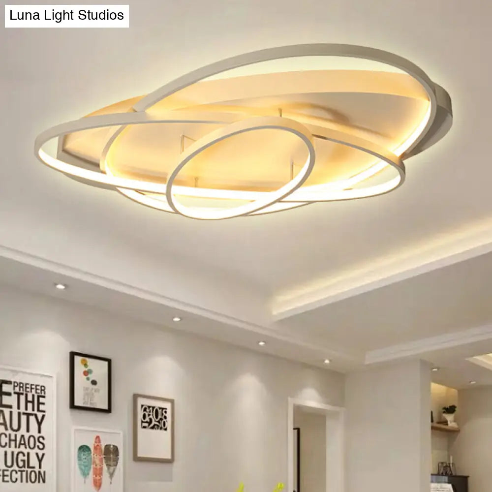 مصباح سقف LED أكريليك معاصر من DecorBites™ - عرض 21 بوصة/29.5 بوصة/34 بوصة - أسود/بني - إضاءة دافئة/بيضاء