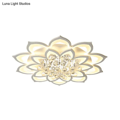 DecorBites™ Contemporary LED Acrylic Flushmount Ceiling Light with Crystal Drop in Warm/White Light - 27"/31.5" W