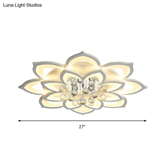 Lámpara de techo empotrada DecorBites™ contemporánea LED de acrílico con cristal colgante, luz cálida/blanca - 27"/31.5" de ancho