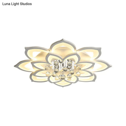 DecorBites™ Contemporary LED Acrylic Flushmount Ceiling Light with Crystal Drop in Warm/White Light - 27"/31.5" W