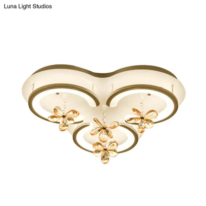 DecorBites™ DecorBites™ Contemporary LED Acrylic Flushmount Lamp - White Flower/Cloud/Moon Design for Bedroom