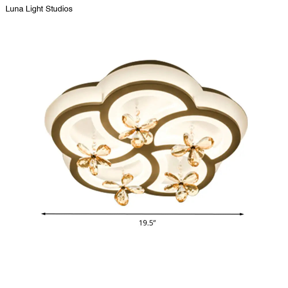 DecorBites™ DecorBites™ Contemporary LED Acrylic Flushmount Lamp - White Flower/Cloud/Moon Design for Bedroom