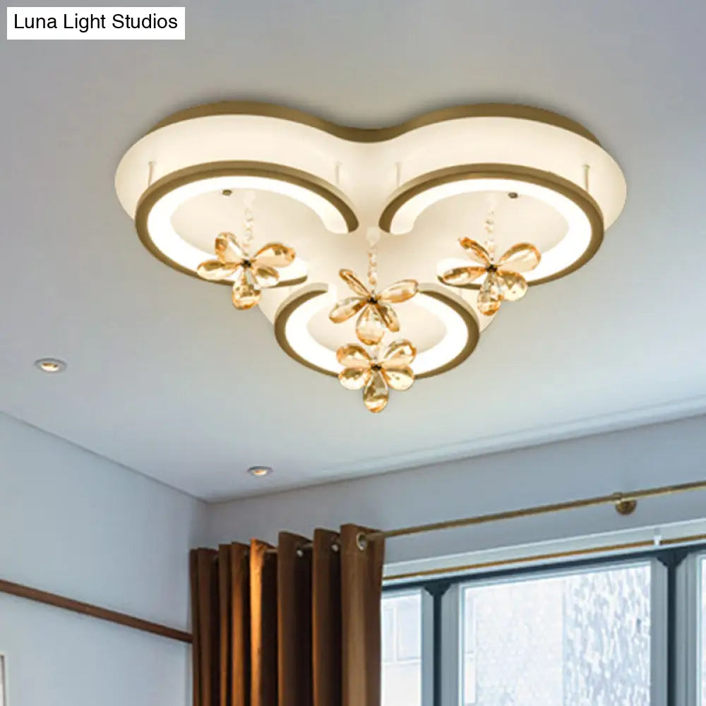 DecorBites™ DecorBites™ Contemporary LED Acrylic Flushmount Lamp - White Flower/Cloud/Moon Design for Bedroom