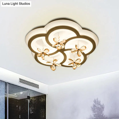 DecorBites™ DecorBites™ Contemporary LED Acrylic Flushmount Lamp - White Flower/Cloud/Moon Design for Bedroom