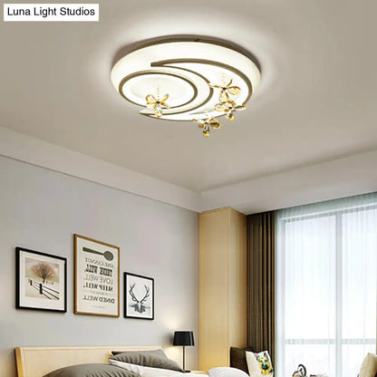 DecorBites™ DecorBites™ Contemporary LED Acrylic Flushmount Lamp - White Flower/Cloud/Moon Design for Bedroom