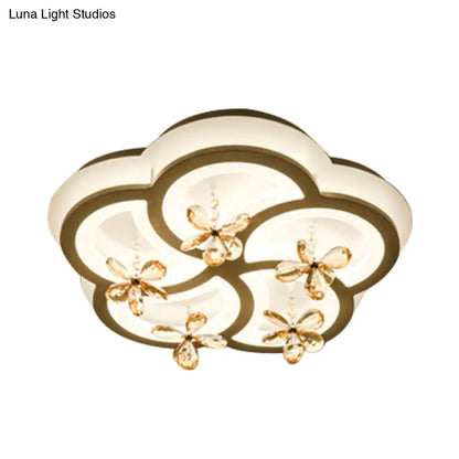 DecorBites™ DecorBites™ Contemporary LED Acrylic Flushmount Lamp - White Flower/Cloud/Moon Design for Bedroom