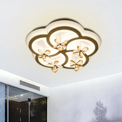 DecorBites™ DecorBites™ Contemporary LED Acrylic Flushmount Lamp - White Flower/Cloud/Moon Design for Bedroom