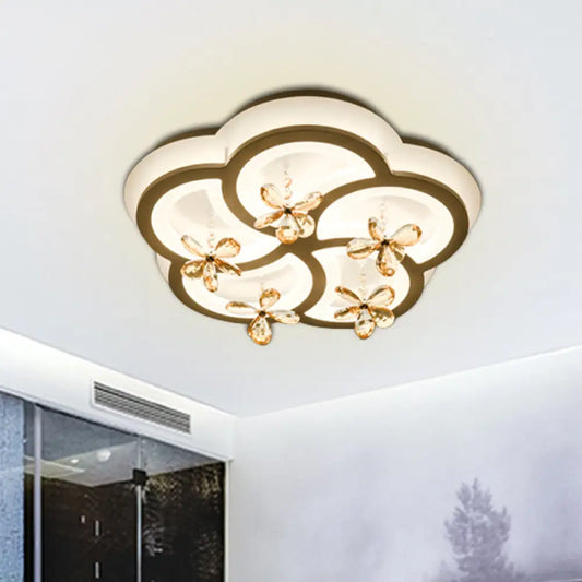 DecorBites™ DecorBites™ Contemporary LED Acrylic Flushmount Lamp - White Flower/Cloud/Moon Design for Bedroom