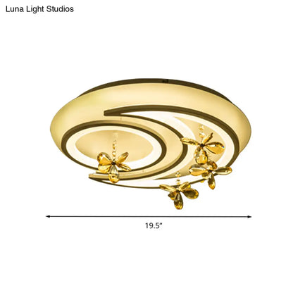 DecorBites™ DecorBites™ Contemporary LED Acrylic Flushmount Lamp - White Flower/Cloud/Moon Design for Bedroom