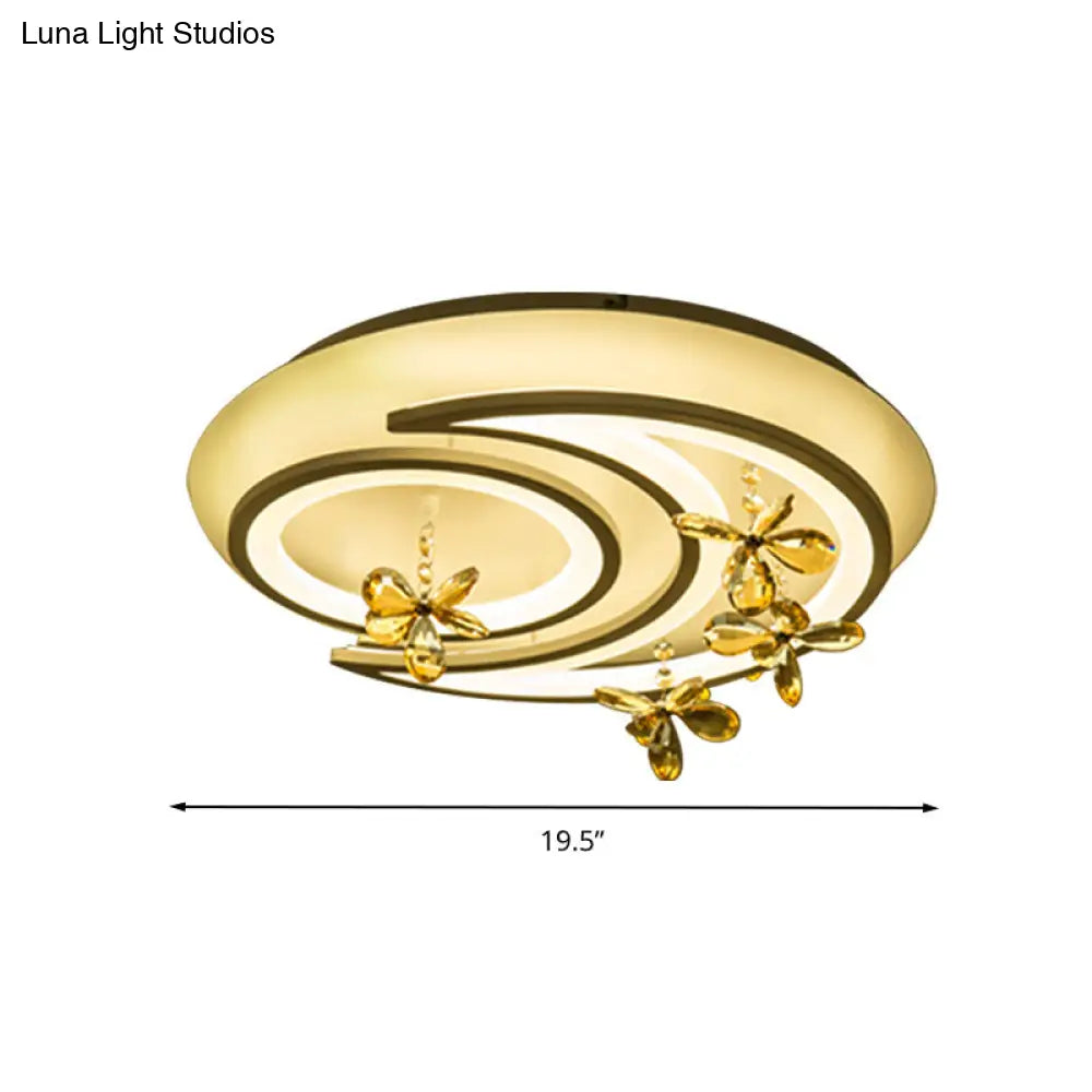 DecorBites™ DecorBites™ Contemporary LED Acrylic Flushmount Lamp - White Flower/Cloud/Moon Design for Bedroom