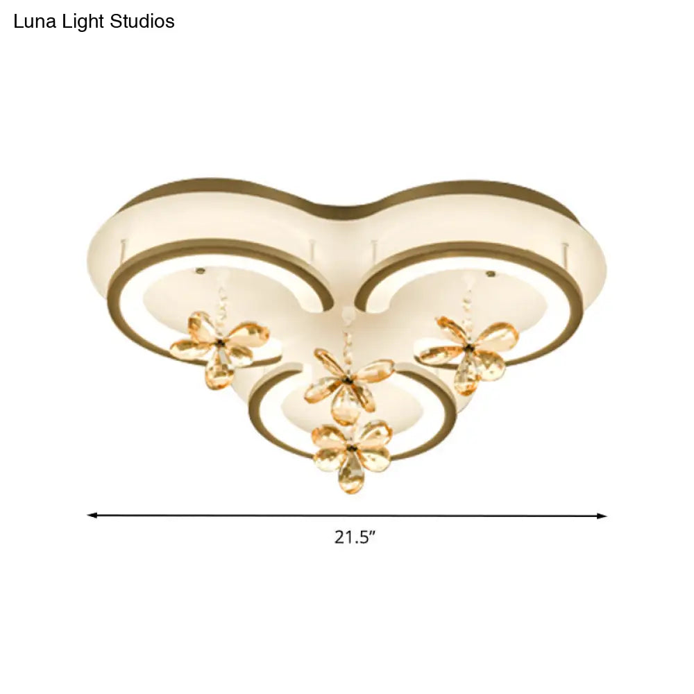 DecorBites™ DecorBites™ Contemporary LED Acrylic Flushmount Lamp - White Flower/Cloud/Moon Design for Bedroom