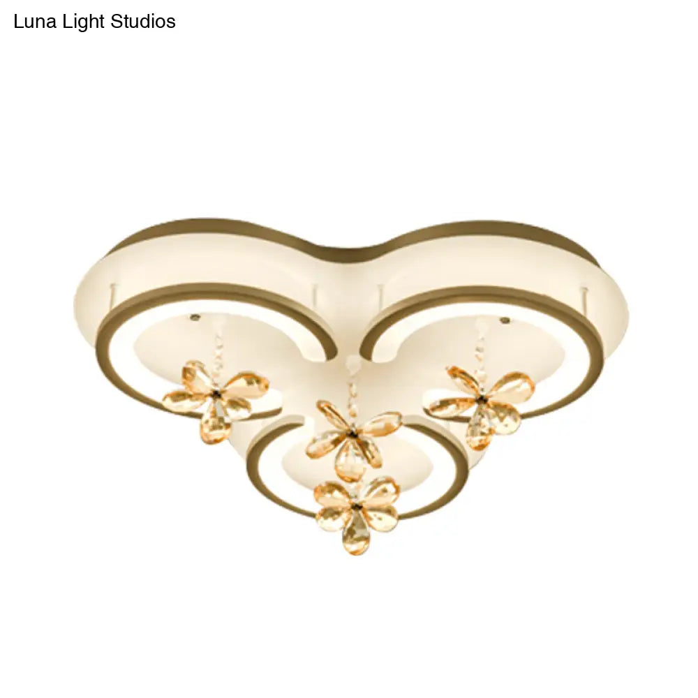 DecorBites™ DecorBites™ Contemporary LED Acrylic Flushmount Lamp - White Flower/Cloud/Moon Design for Bedroom