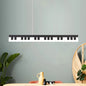 Contemporary LED Acrylic Pendant Ceiling Light in White/Black Piano Key Shape - 3 Light Options