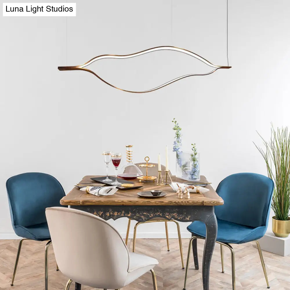 ثريا أكريليك LED معاصرة - تصميم موجة بيضاء - عرض 23.5 بوصة/31.5 بوصة/39 بوصة - إضاءة بيضاء/دافئة