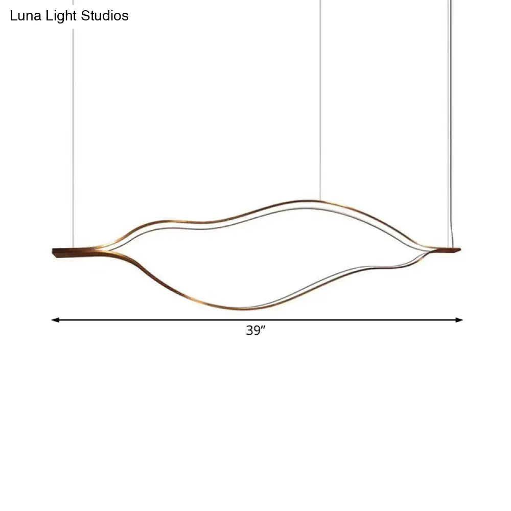 ثريا أكريليك LED معاصرة - تصميم موجة بيضاء - عرض 23.5 بوصة/31.5 بوصة/39 بوصة - إضاءة بيضاء/دافئة