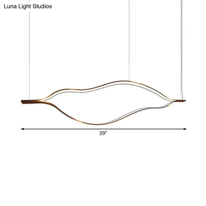 ثريا أكريليك LED معاصرة - تصميم موجة بيضاء - عرض 23.5 بوصة/31.5 بوصة/39 بوصة - إضاءة بيضاء/دافئة