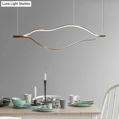 ثريا أكريليك LED معاصرة - تصميم موجة بيضاء - عرض 23.5 بوصة/31.5 بوصة/39 بوصة - إضاءة بيضاء/دافئة