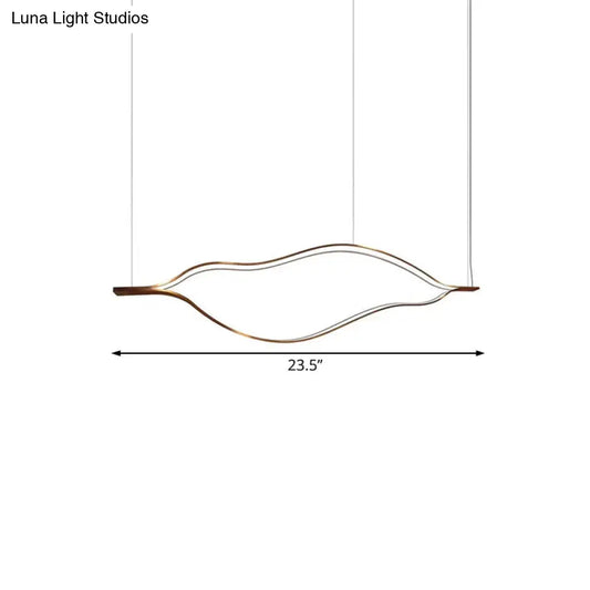 Lámpara colgante contemporánea LED de acrílico - Diseño ondulado blanco - 23,5"/31,5"/39" de ancho - Luz blanca/cálida