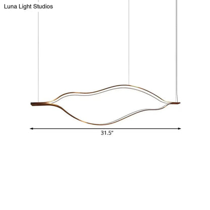 ثريا أكريليك LED معاصرة - تصميم موجة بيضاء - عرض 23.5 بوصة/31.5 بوصة/39 بوصة - إضاءة بيضاء/دافئة