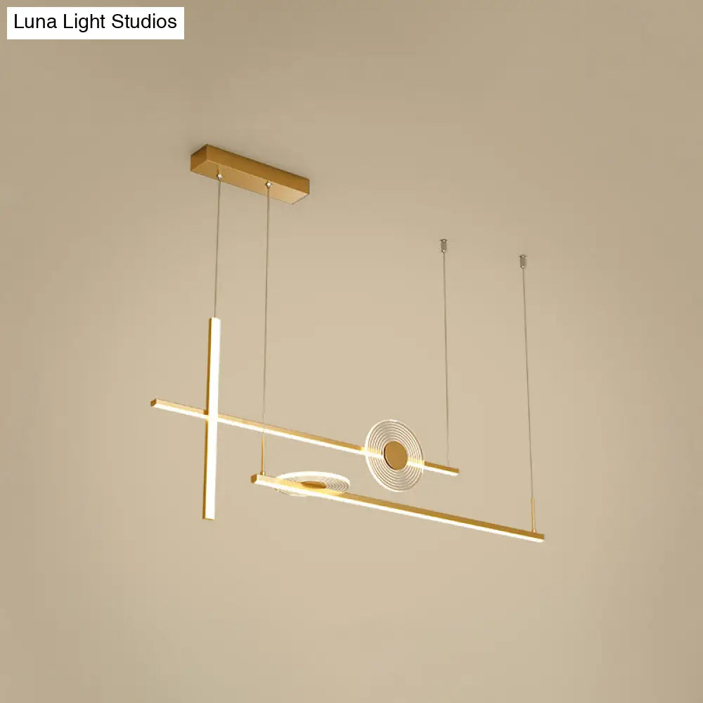 Lámpara colgante de barra LED contemporánea DecorBites™ - Elegante lámpara de araña acrílica para isla de comedor