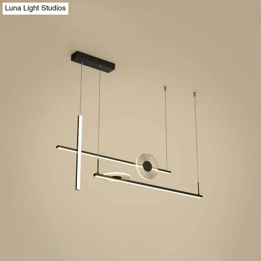 Lámpara colgante de barra LED contemporánea DecorBites™ - Elegante lámpara de araña acrílica para isla de comedor