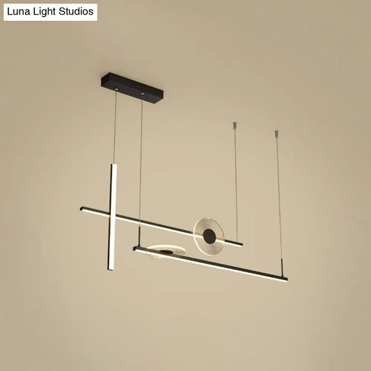 Lámpara colgante de barra LED contemporánea DecorBites™ - Elegante lámpara de araña acrílica para isla de comedor