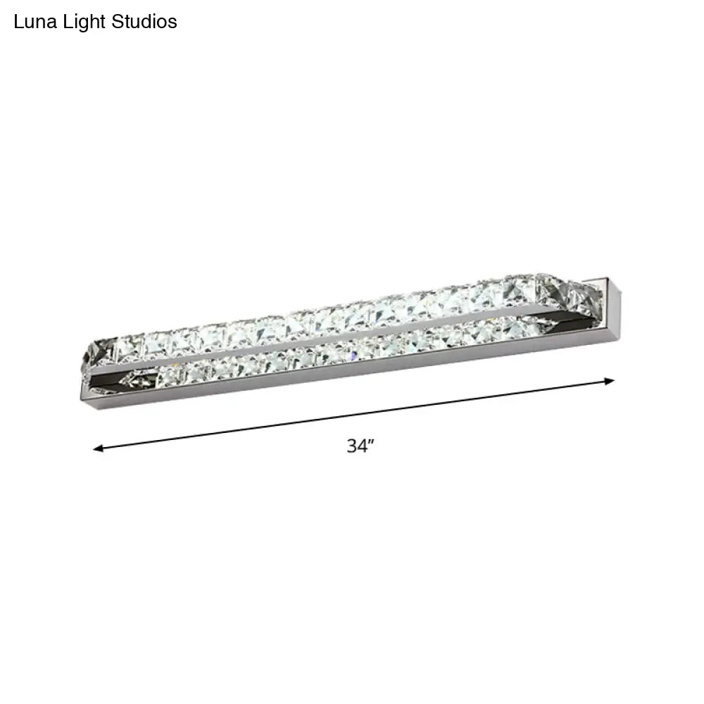 DecorBites™ DecorBites™ Contemporary LED Bathroom Vanity Wall Light with Clear/Champagne Crystal - 16"/22" Width - Warm/White Light